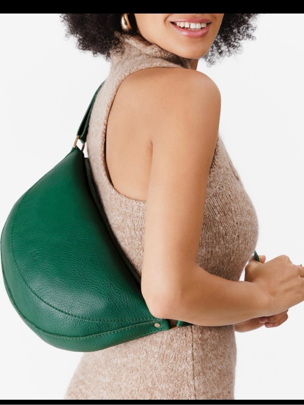 NWT Portland leather Koala  Crossbody Bag Bacalar Pebbled crescent purse premium - Picture 2 of 11